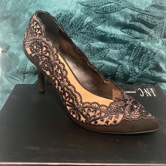 Brand new never worn INC black lace heels - Picture 2 of 6